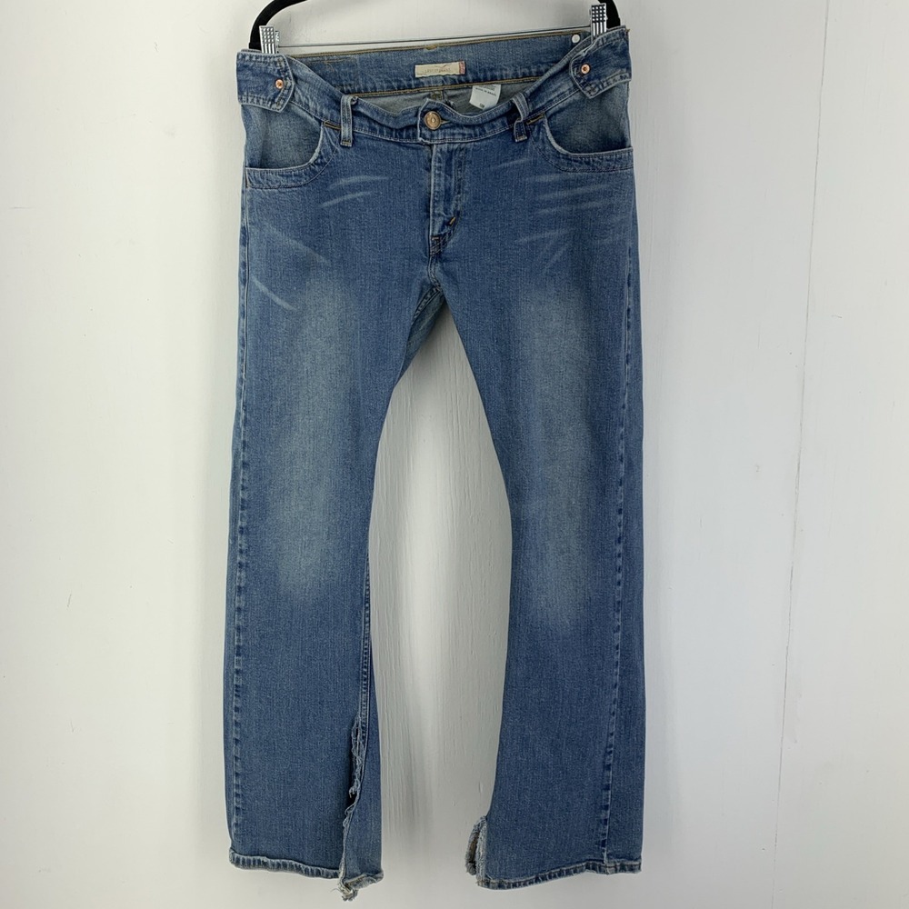 Vintage Y2K Jr 13 36X31 Mid Rise Jeans Wide Leg‎ Grunge Hippie Boho Destroyed